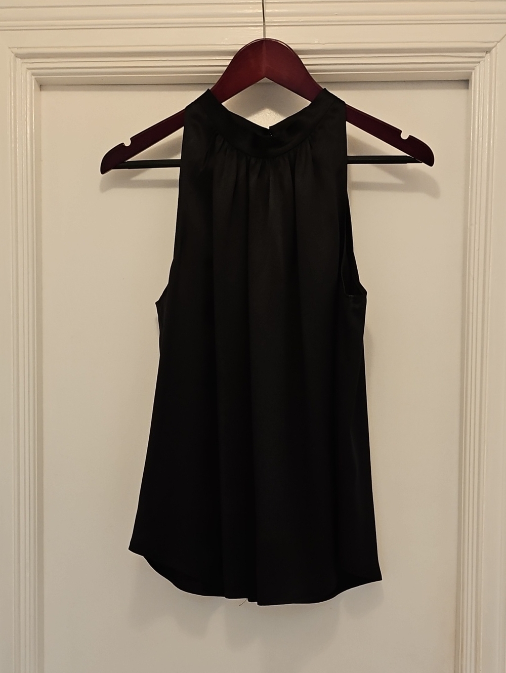 Quince Washable Silk Black Halter Camisole Top